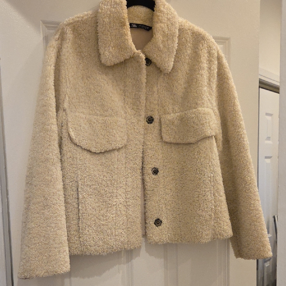 Zara Cream Teddy Jacket